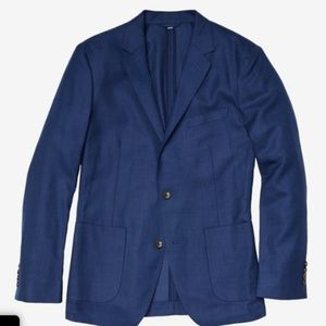 Unconstructed Italian Wool Blue Blazer